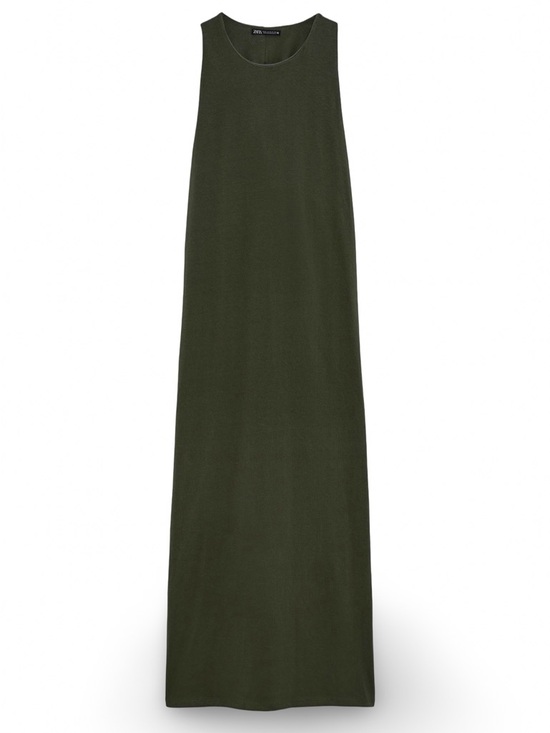 Zara Dresses & Skirts - 🫒 Zara Olive‎ Green Sleeveless Maxi Dress with Twisted Knot Back🫒